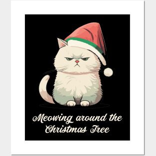 Cute Ugly Christmas Cat Women Men Kids Funny Cat Christmas Posters and Art